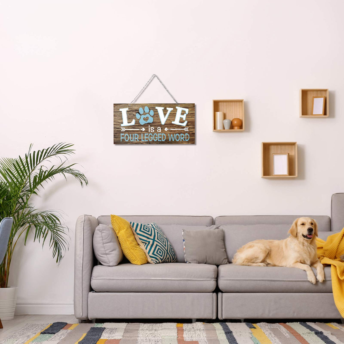 Jetec metal hanging sign dog room decor durable and rust resistant.