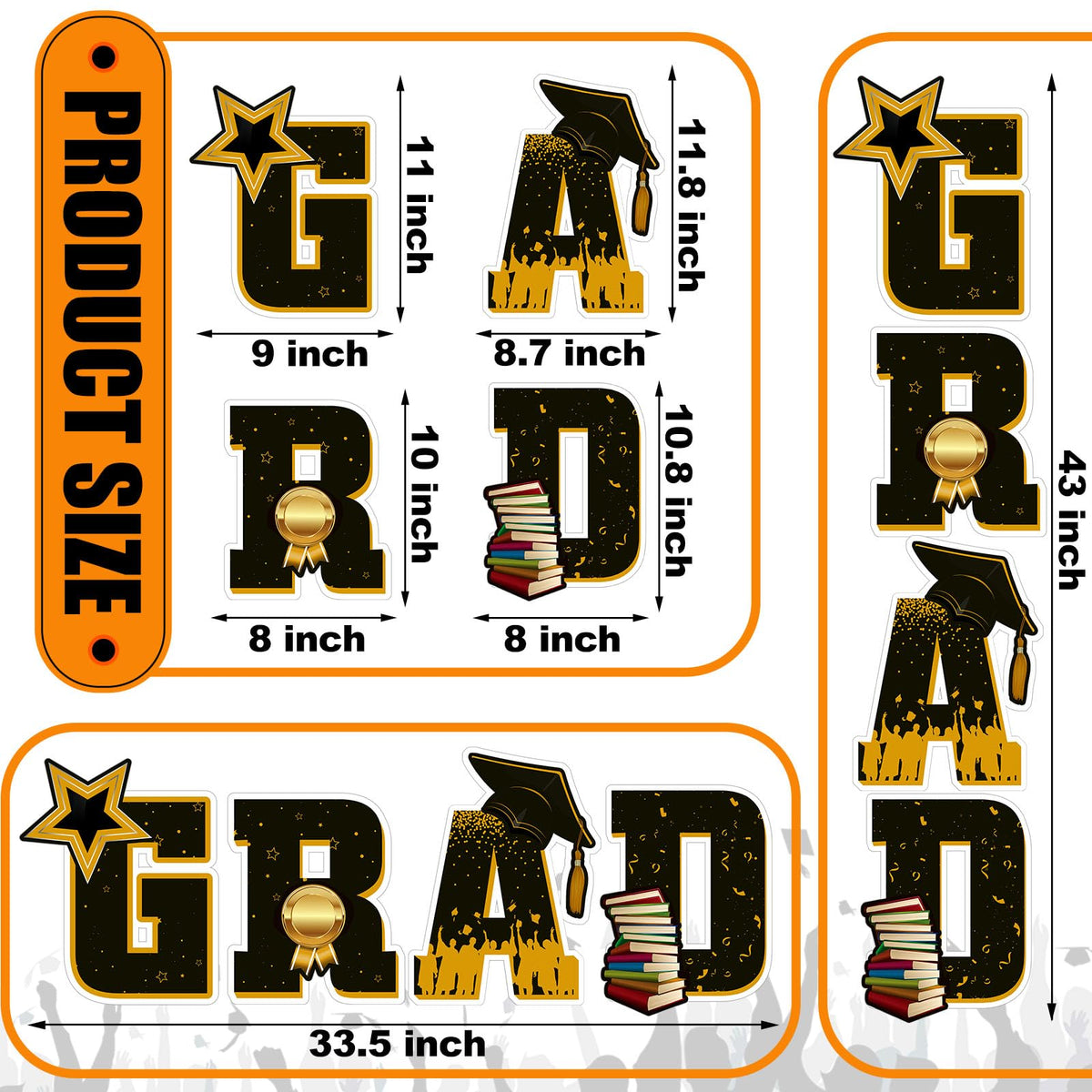 Jetec outdoor graduation decor provides weather-ready yard appeal.
