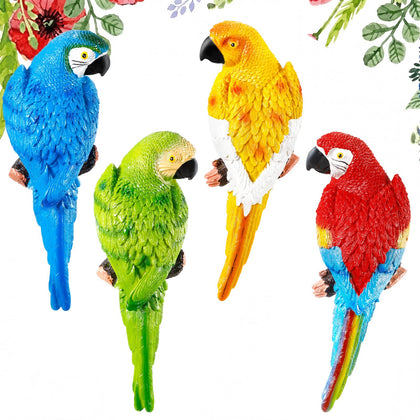 Jetec parrot decor blue hanging on outdoor tiki bar for tropical ambiance