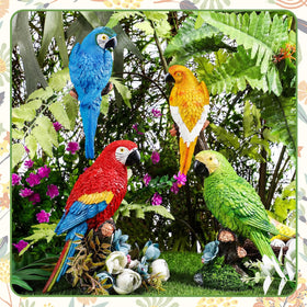 Jetec parrot decor green complements tropical garden layouts and yard decor