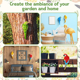 Jetec parrot decor wall-hanging closeup highlights resin texture