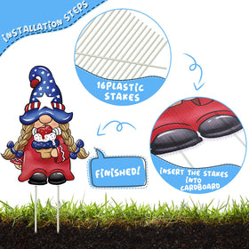Jetec patriotic lawn sign with stakes for quick, reusable holiday decoration