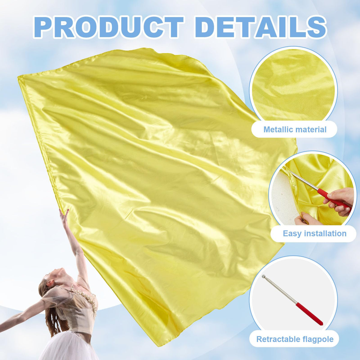 Jetec flags feature a sturdy pole for stable performances