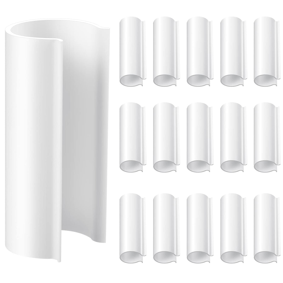 Jetec PVC pipe clip demonstrates 2.4-inch length for 3/4-inch pipes in a greenhouse