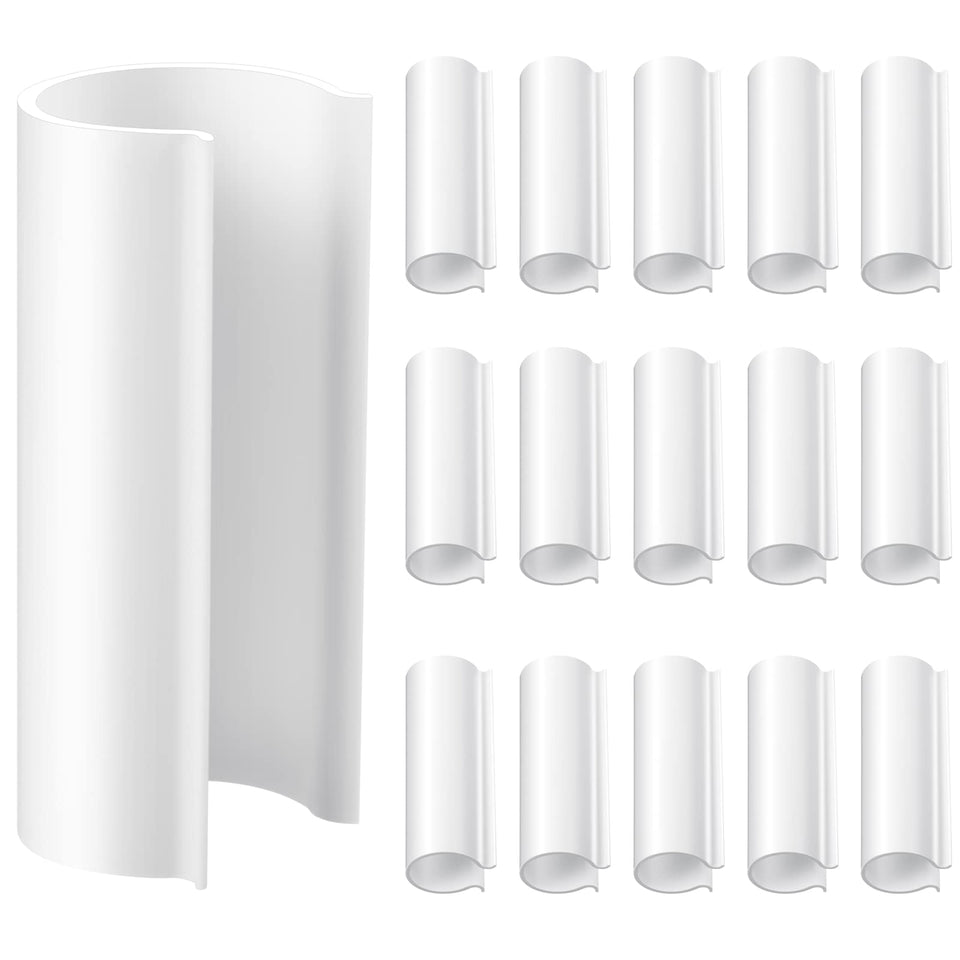 Jetec PVC pipe clip demonstrates 2.4-inch length for 3/4-inch pipes in a greenhouse