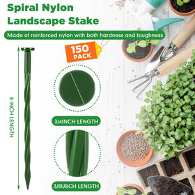 Jetec spiral nylon landscape nail spike used with pavers for secure edging.