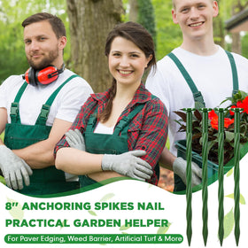 Jetec spiral nylon nail stake anchors landscape fabric securely.