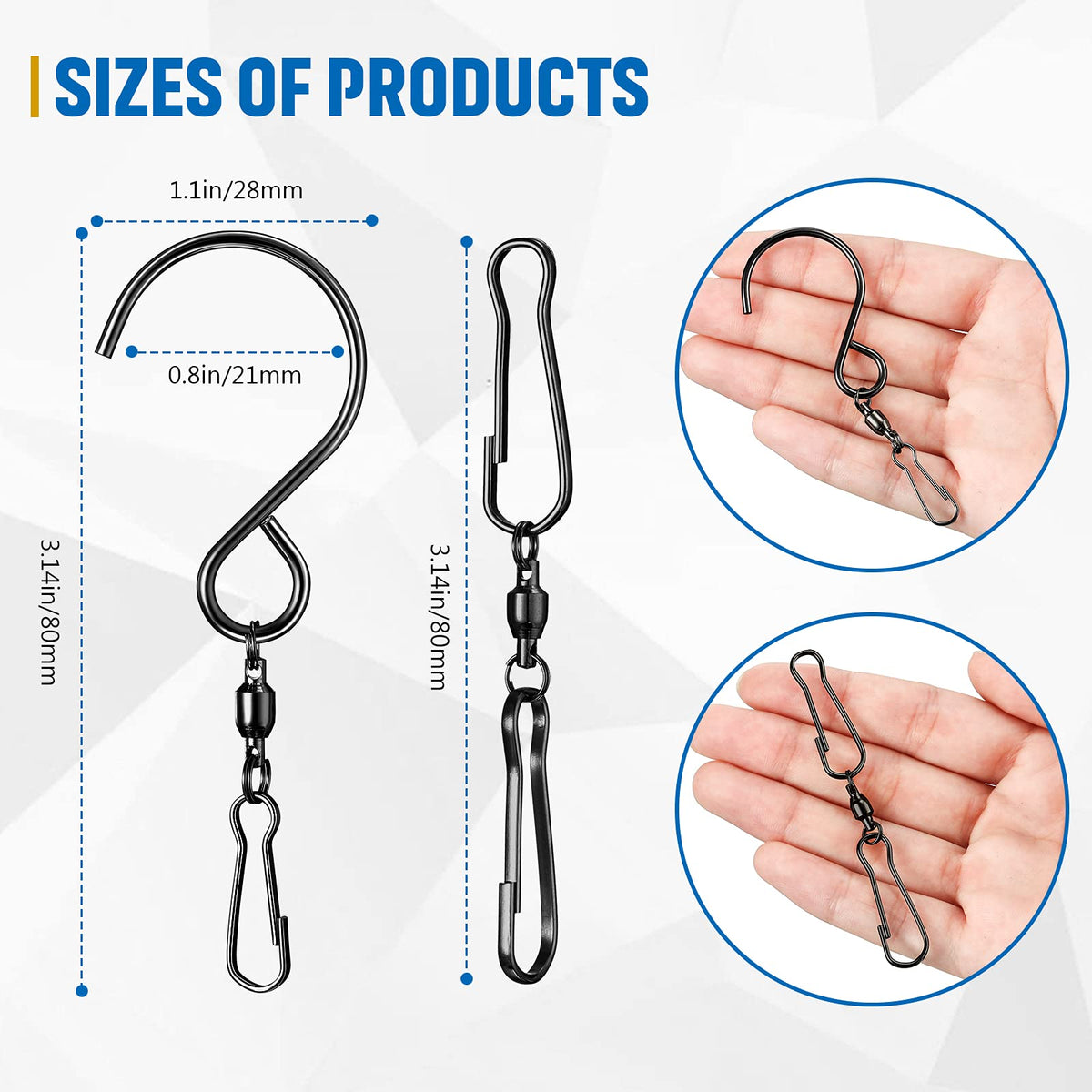 Jetec stainless steel windsock clip rotates freely for durable outdoor displays