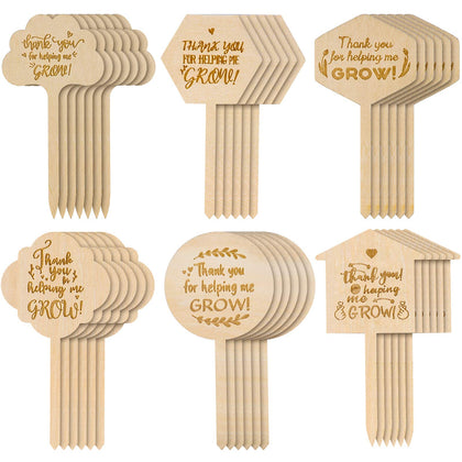 Jetec wooden stakes with a thank-you message to label seedlings and gifts.