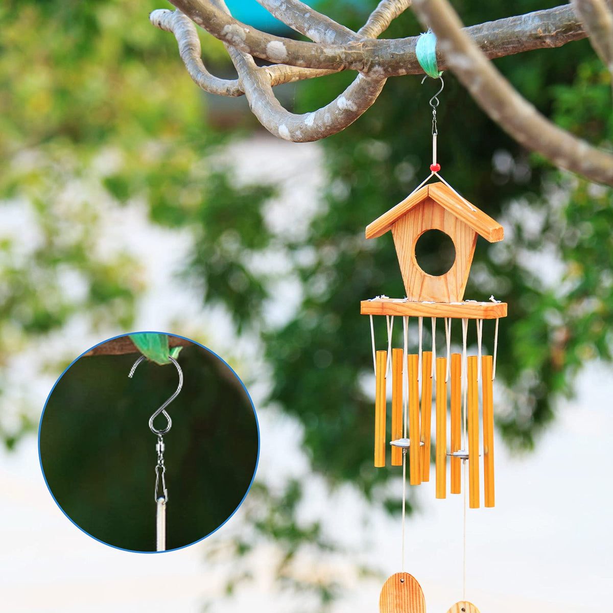 Jetec wind chime display clip enables eye-catching outdoor accents