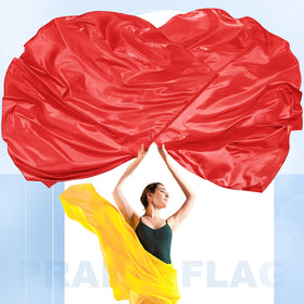 Jetec worship flags with angel-wing semicircle design for graceful rotations on stage.