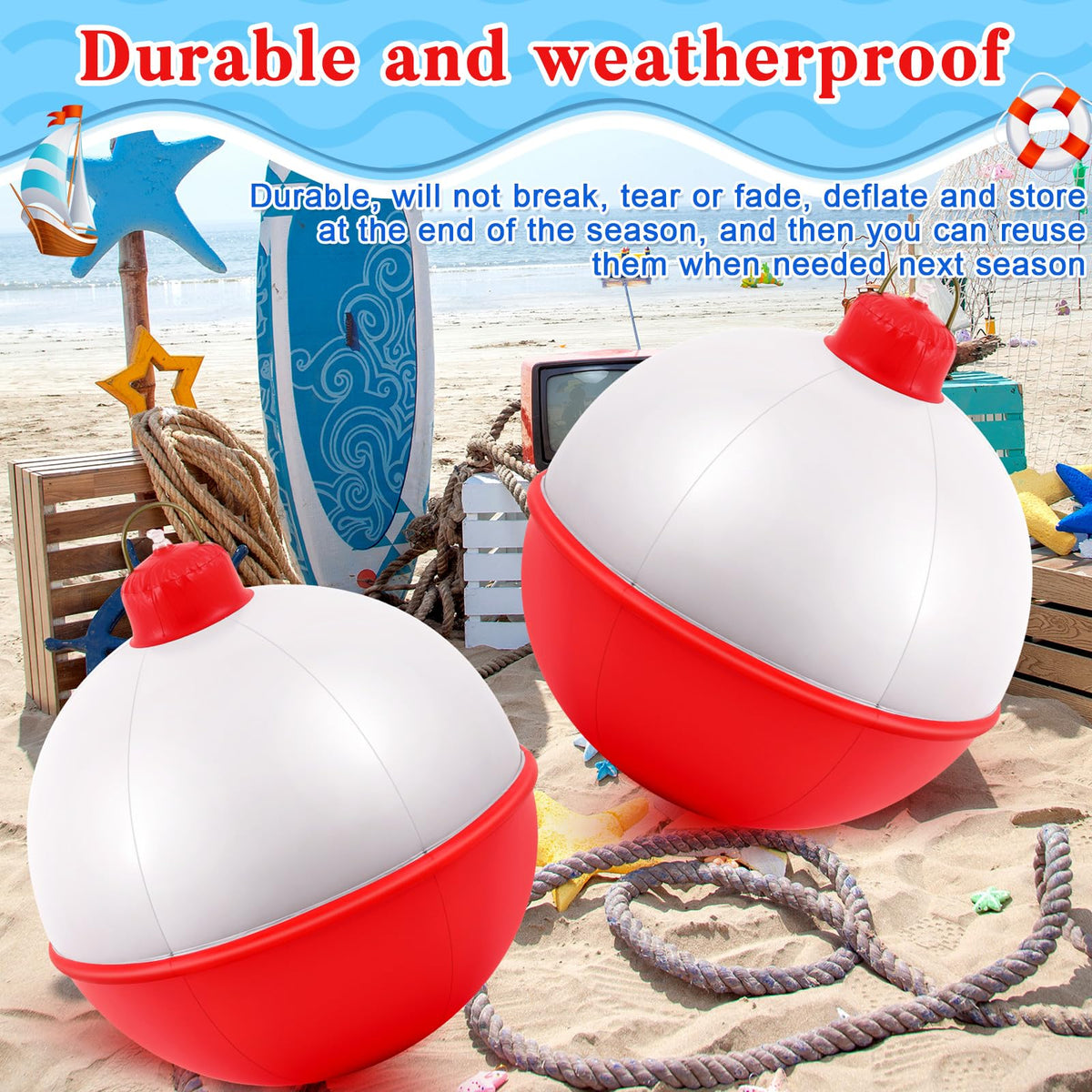 Jetec yard and pool decoration with giant bobber balloons.