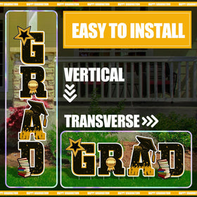 Jetec yard sign stake set enables quick, secure lawn installation.