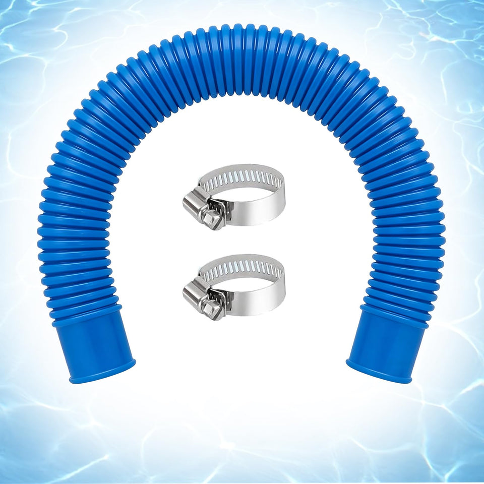 Jetgomet 1.5in pool hose blue for universal compatibility with major above-ground pools.