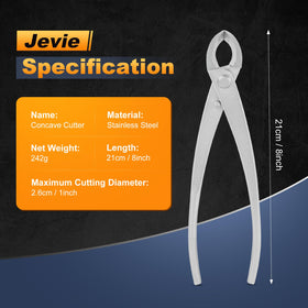 Jevie concave cutter stainless steel blade delivers smooth pruning.