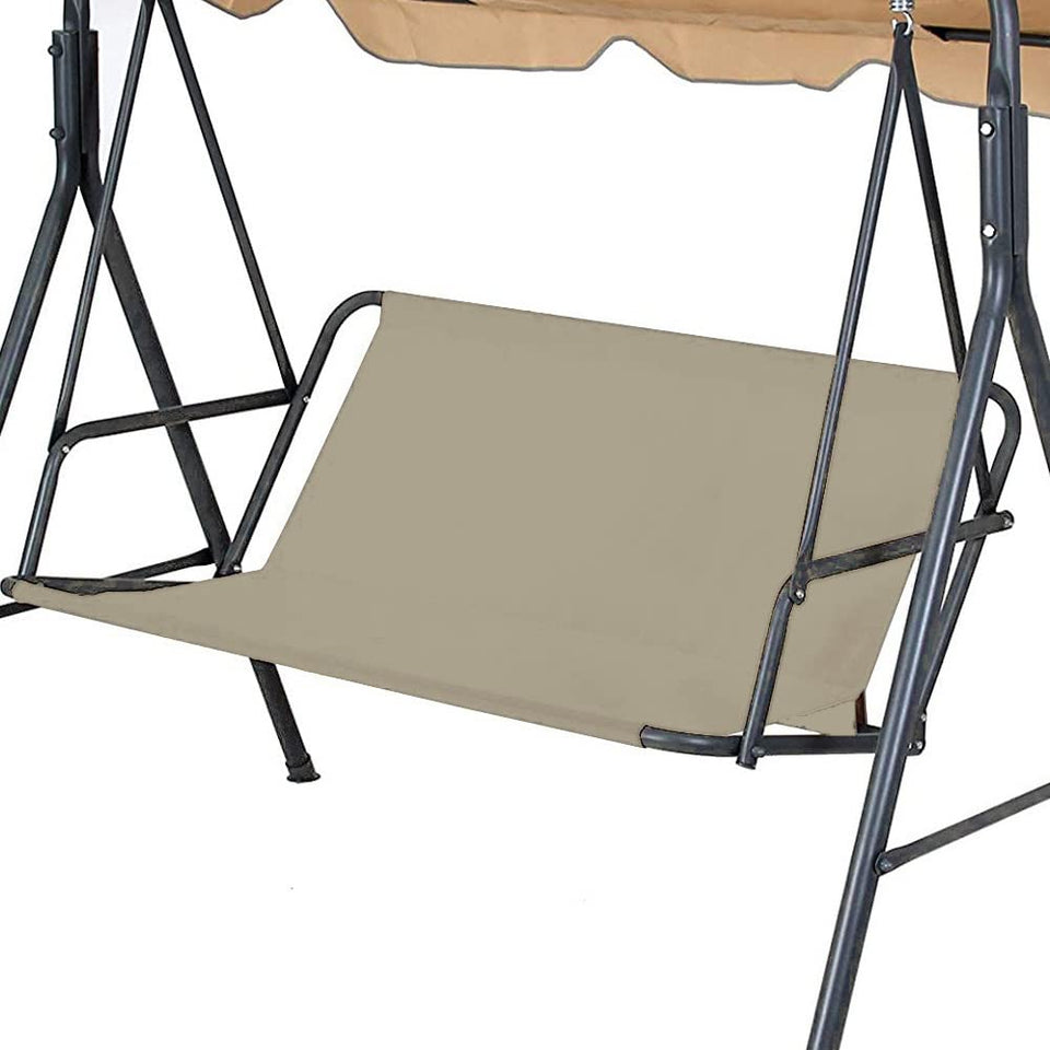 JEWELTH beige replacement swing seat cover front view protects from sun and rain.
