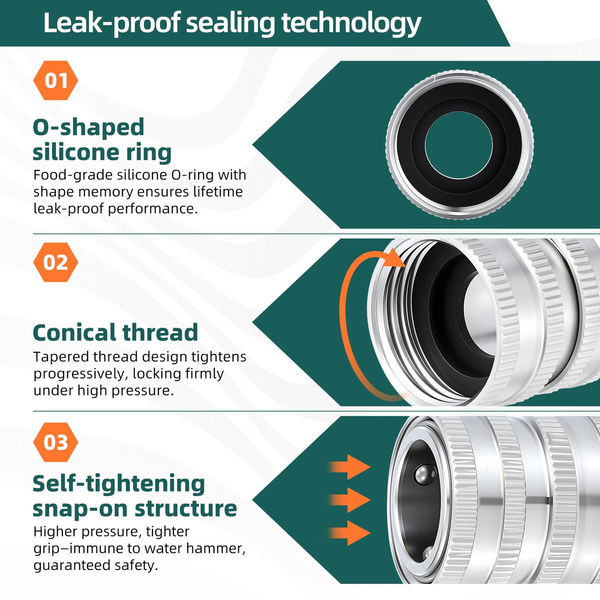 Jewheg three-pack hose connectors for fast and secure attachments.