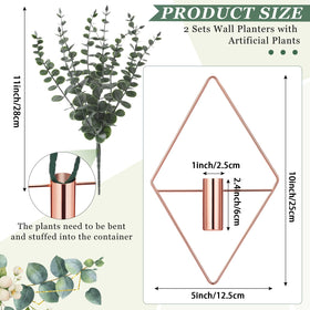 Jexine rose gold metal wall planter adds modern shine and durable frame.