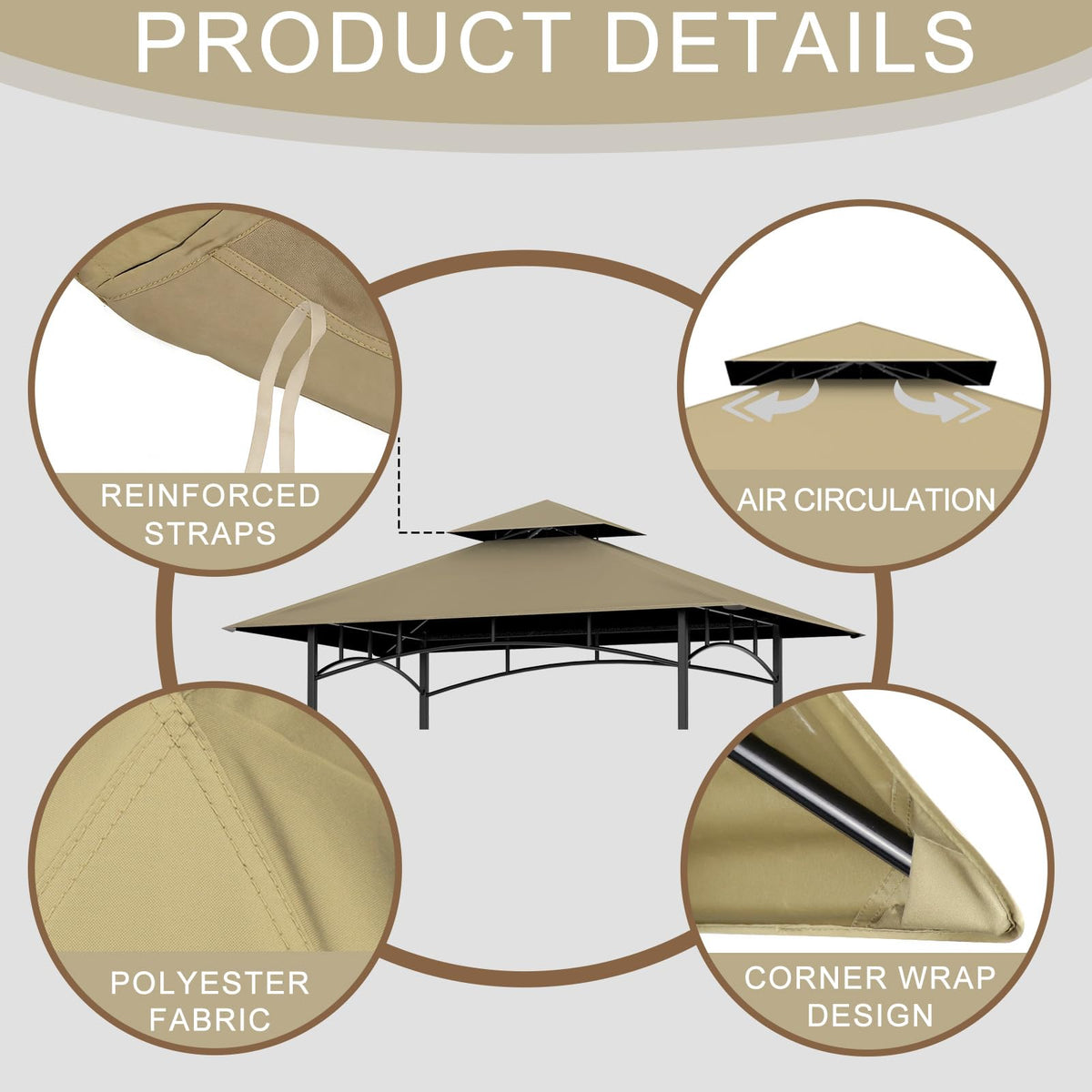 Jexlundo canopy features dual-pocket corners for secure fit
