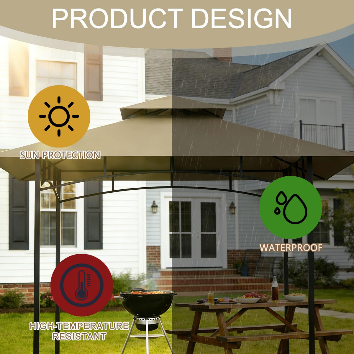Jexlundo canopy has handles for easy removal and setup