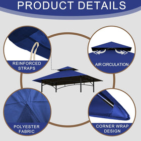 Jexlundo grill roof 5x8 dual-pocket corners ensure a precise fit