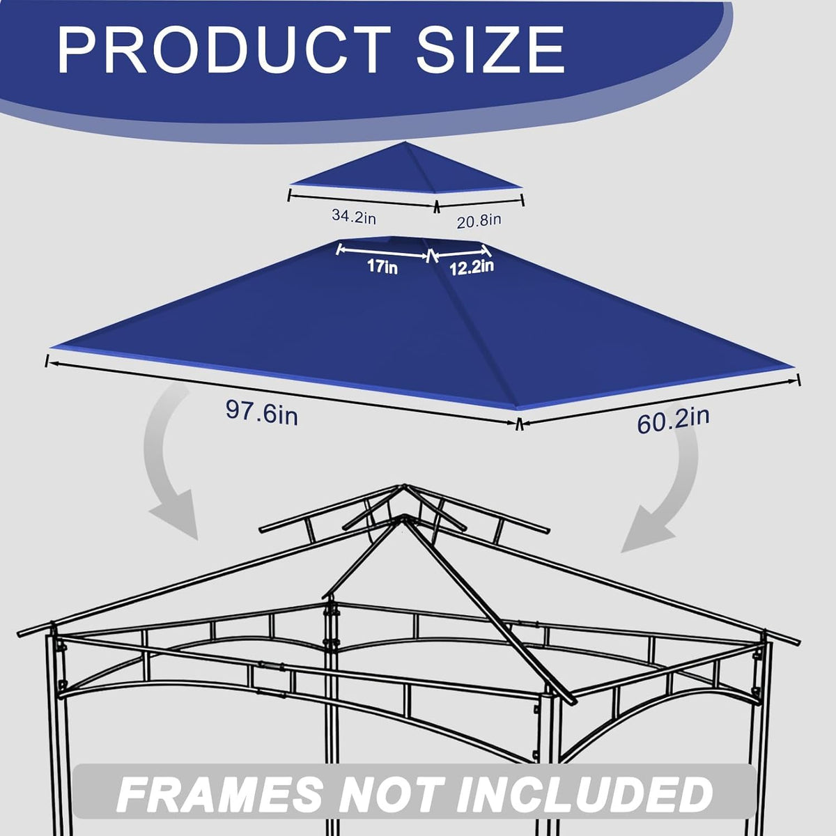 Jexlundo grill roof 5x8 dual-vent design enhances airflow and reduces heat buildup