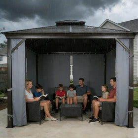 Easy installation makes your 10x12 gazebo feel private quickly.