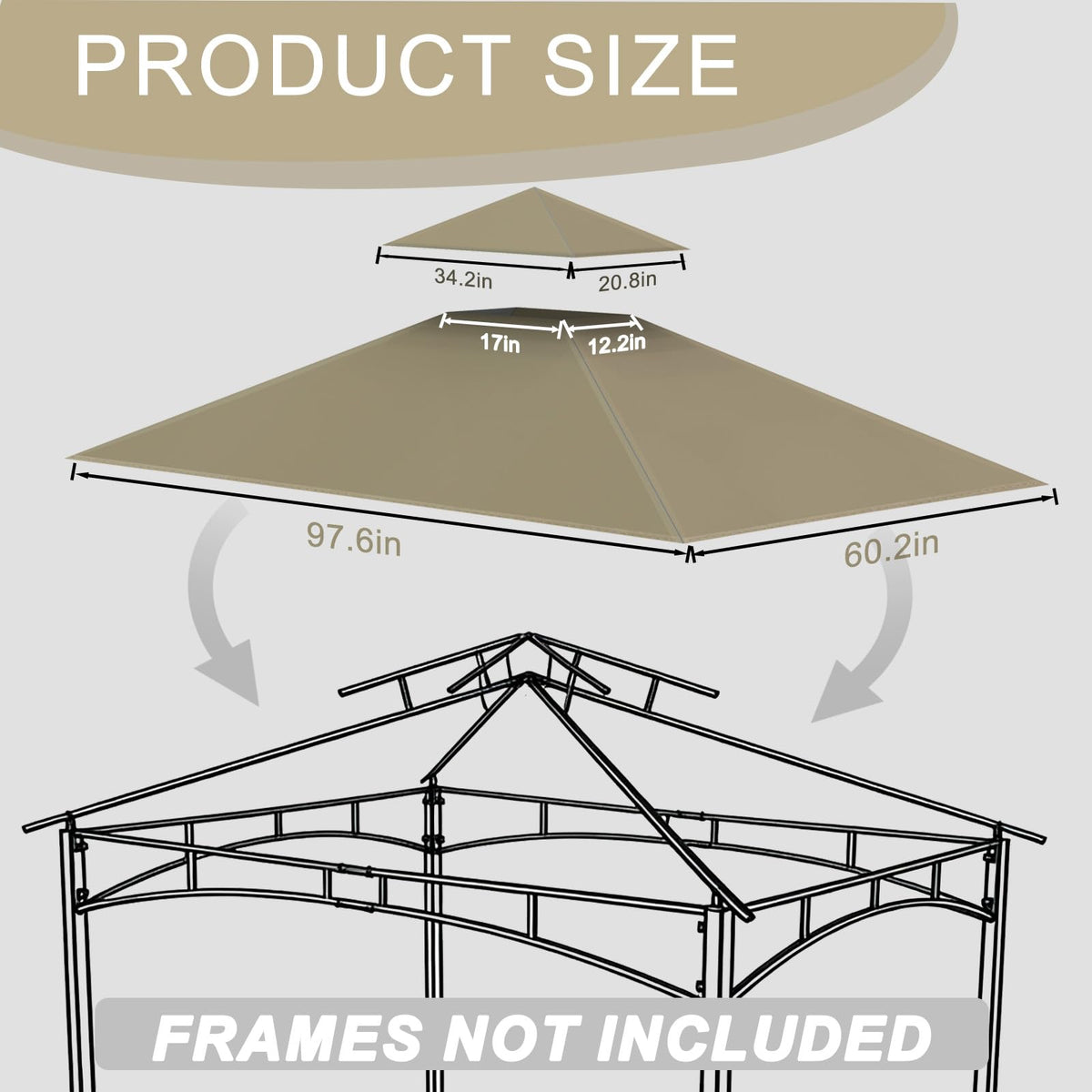 Jexlundo canopy with PU waterproof coating keeps grill area dry