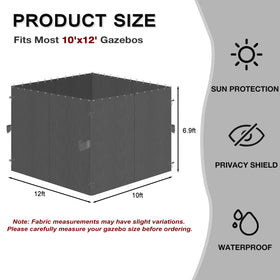 Waterproof gazebo curtains resist rain and sun for durable outdoor use.