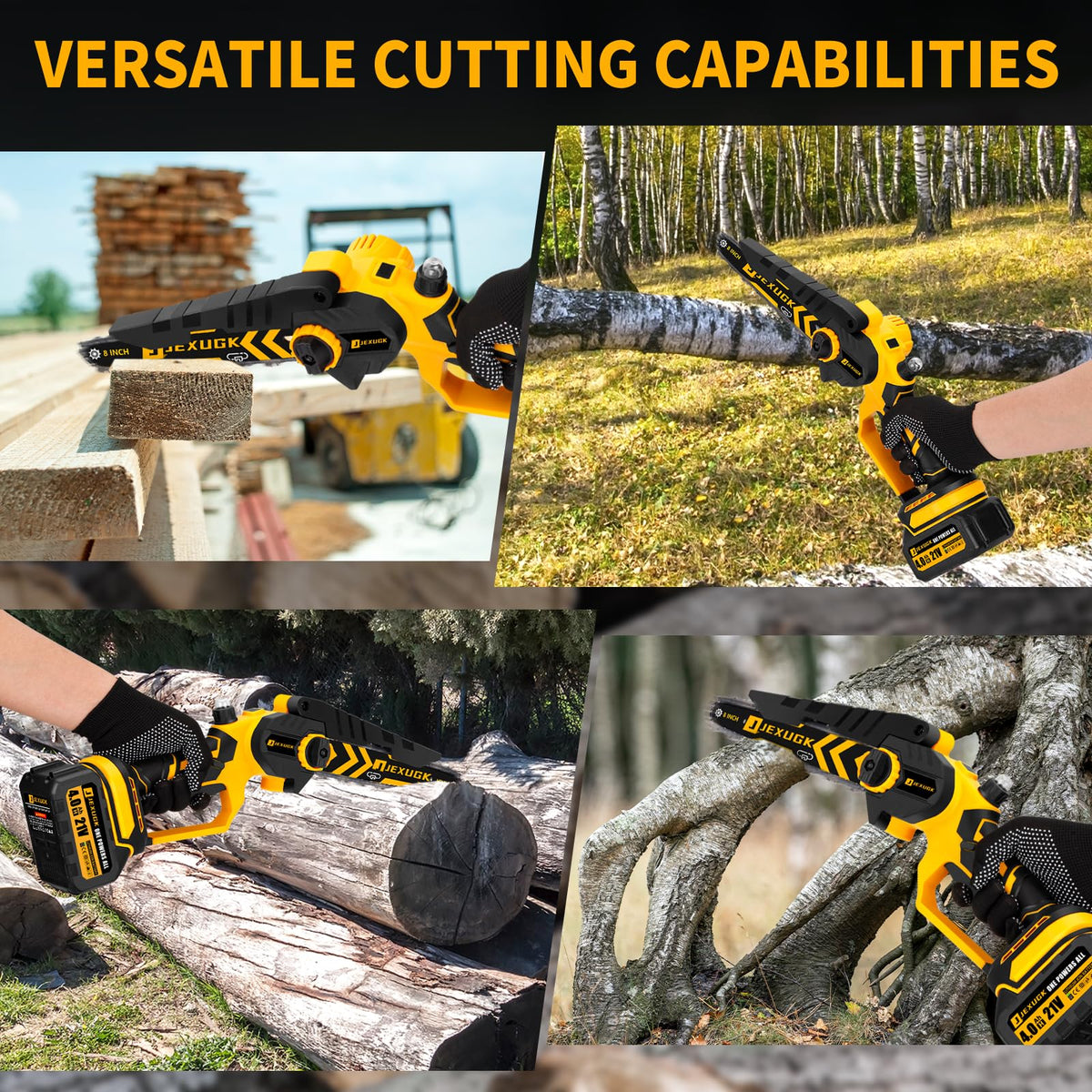 JEXUGK 8 inch chain and guide extend reach for branch trimming