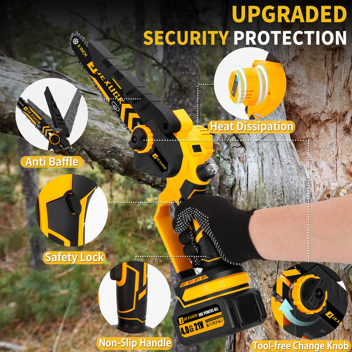 JEXUGK safety gear included protects hands and eyes during pruning