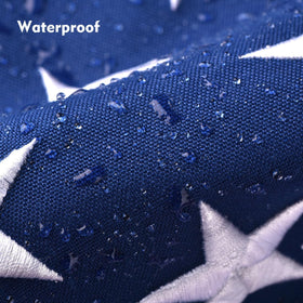 Jexusev flag features reinforced double-needle stitching for durability.
