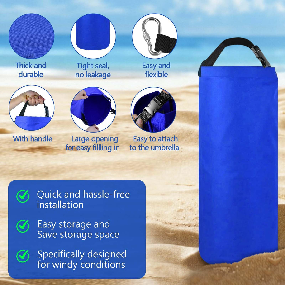 Jeyeou adjustable buckle strap secures umbrellas during wind