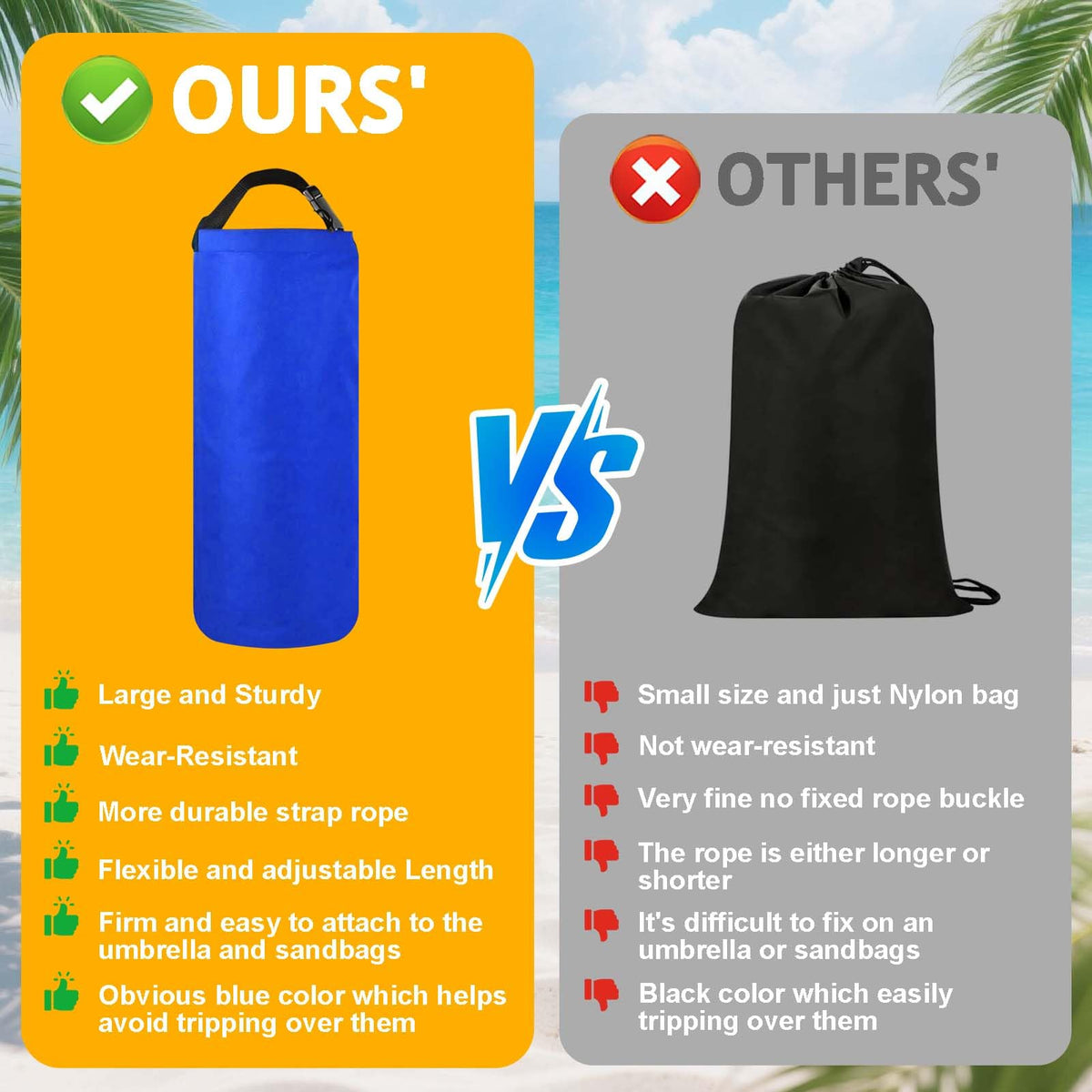 Jeyeou Oxford fabric sand bags resist sand and weather wear