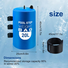 Jeyeou pool ladder weights front view keep ladders steady during use.