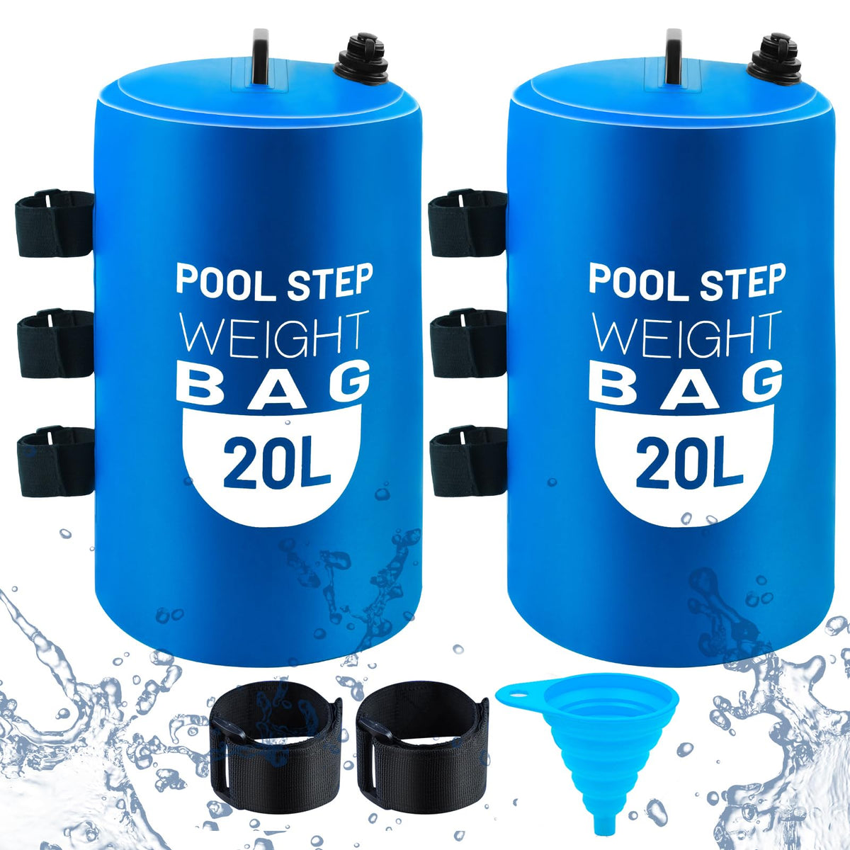 Jeyeou pool ladder weights side view stabilize pool steps for safe entry.