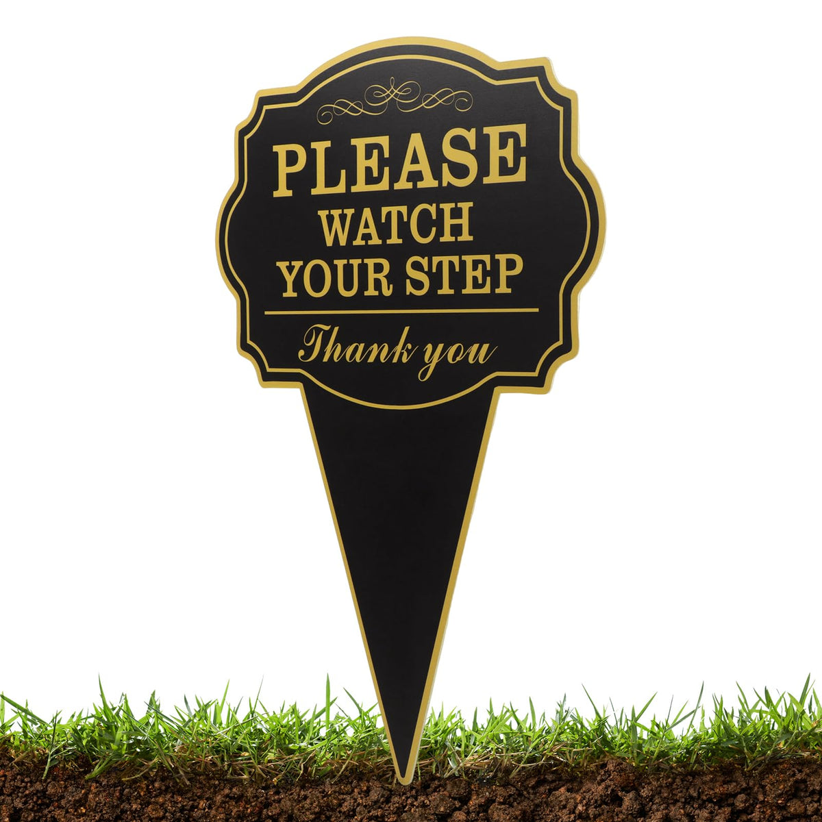 Jeyntanc Watch Your Step sign features rounded corners for safer handling near children.