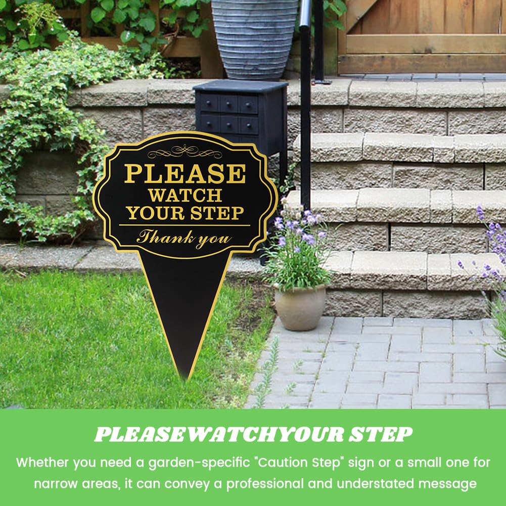 Jeyntanc Watch Your Step sign uses UV fade-resistant ink for long-lasting legibility.