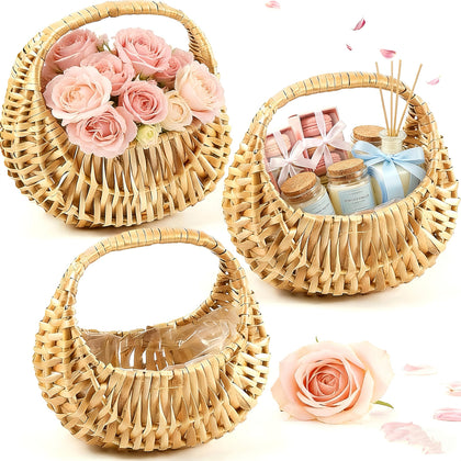 JFBAOLAO three-pack baskets with handles for weddings and petals