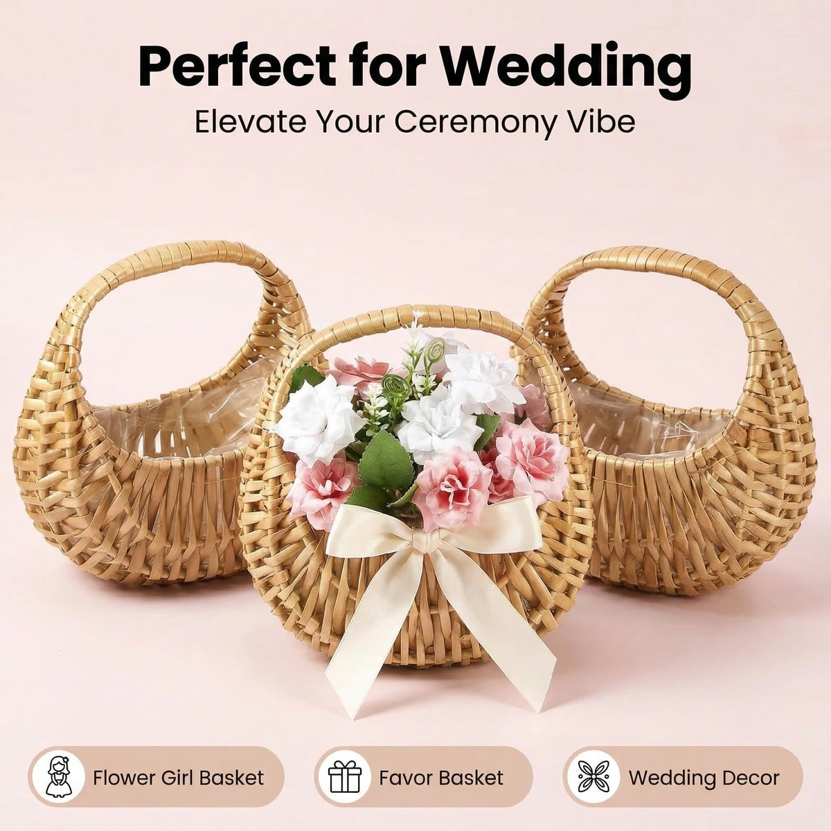 JFBAOLAO ready‑to‑use set of three baskets for events