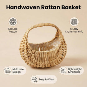 JFBAOLAO built‑in plastic lining in wicker basket for easy cleanup