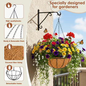 JFFLYIT coconut fiber liner promoting airflow and moisture retention