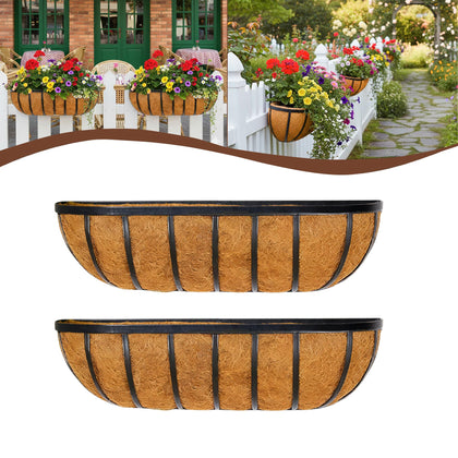 JFFLYIT railing planter window box assembly for balcony use with sturdy brackets.