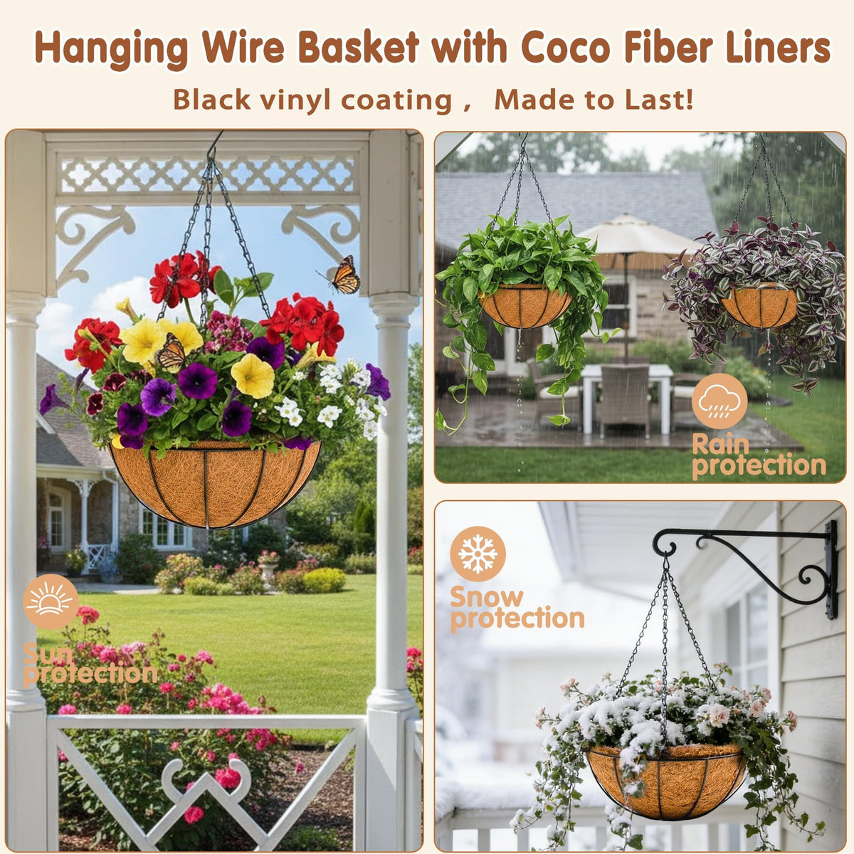 JFFLYIT rustic metal basket design adds decorative appeal to walls.