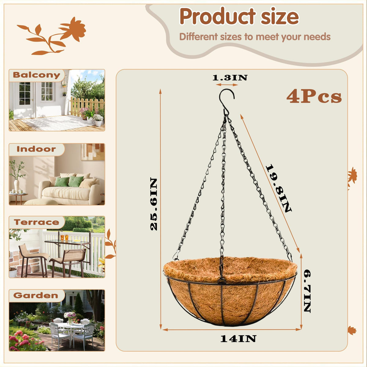JFFLYIT wall-decor-ready planter for garden or interior spaces.