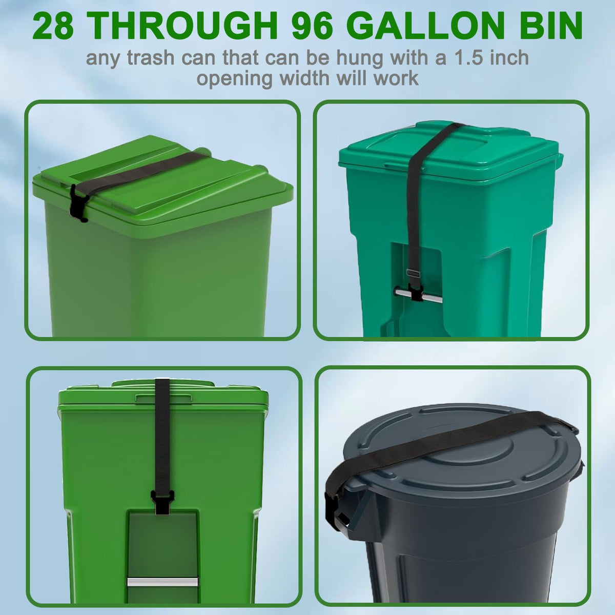 JFOMOYGI anti-rust coating on trash can lock for outdoor use.
