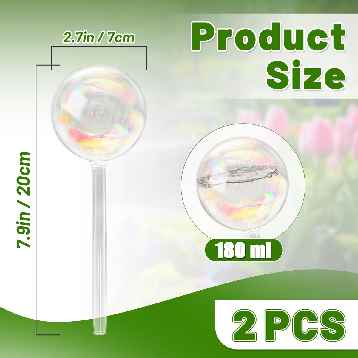 Jgalnim self-watering globe in pot demonstrates effortless hydration for busy homes.