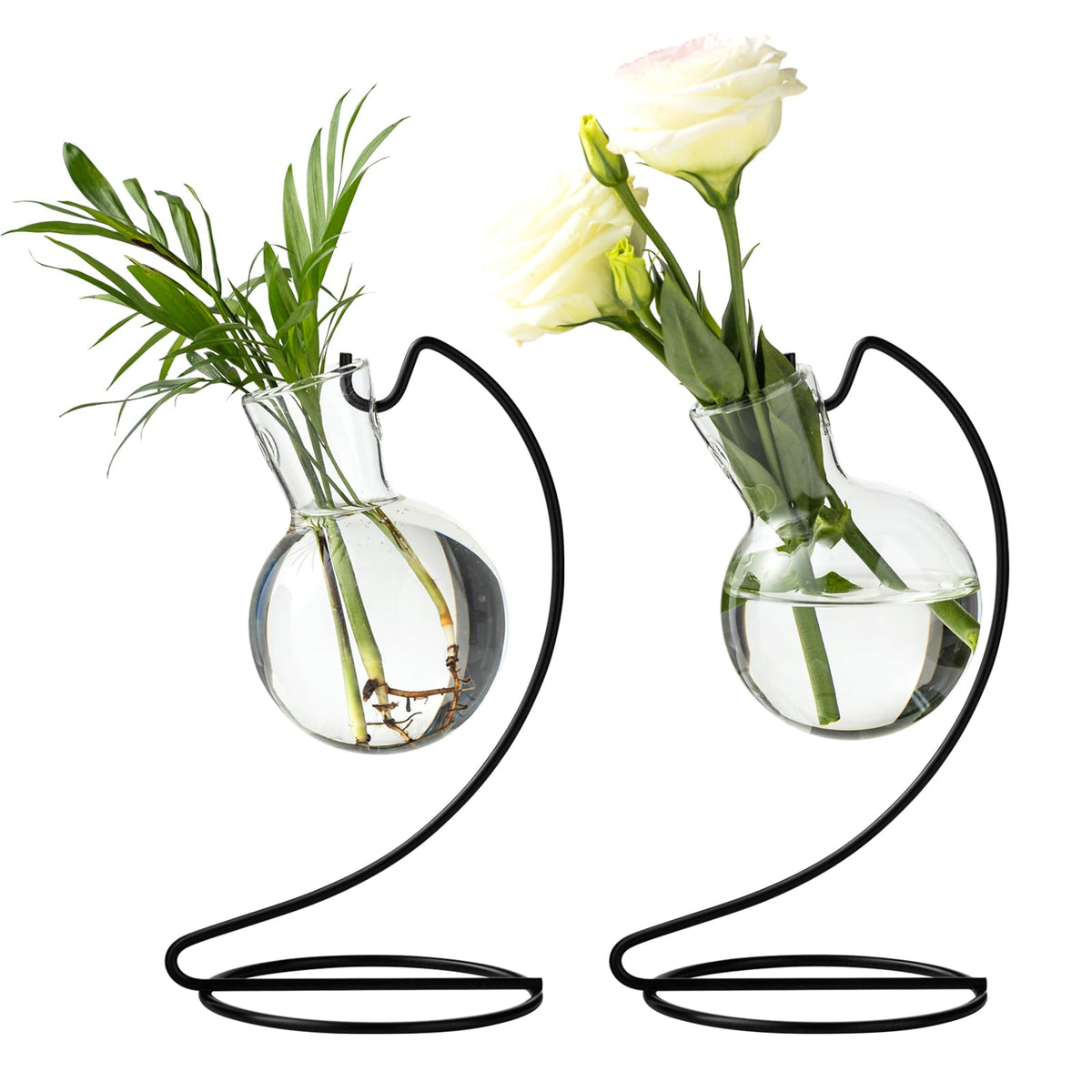 JGKYLDZ desktop glass propagation station with metal stand for easy propagation and chic desk decor