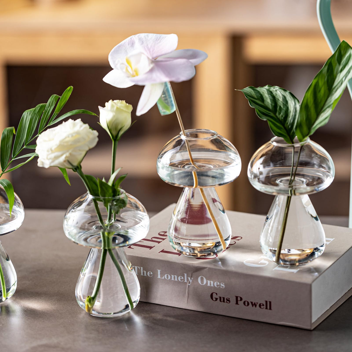 JGKYLDZ mushroom vase terrarium for compact desk decor and gifts