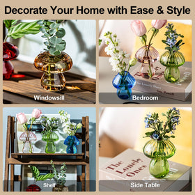 JGKYLDZ mushroom vases colorful collection brightening shelves and desks.
